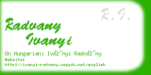 radvany ivanyi business card